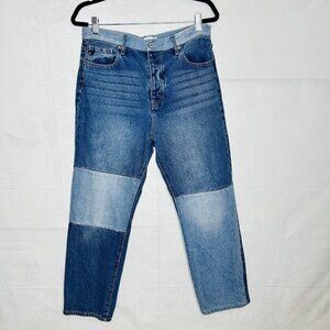 Kancan Rebekah Ultra High Rise 90s Straight Leg Patchwork Jeans Sz 11/28 (33x27)
